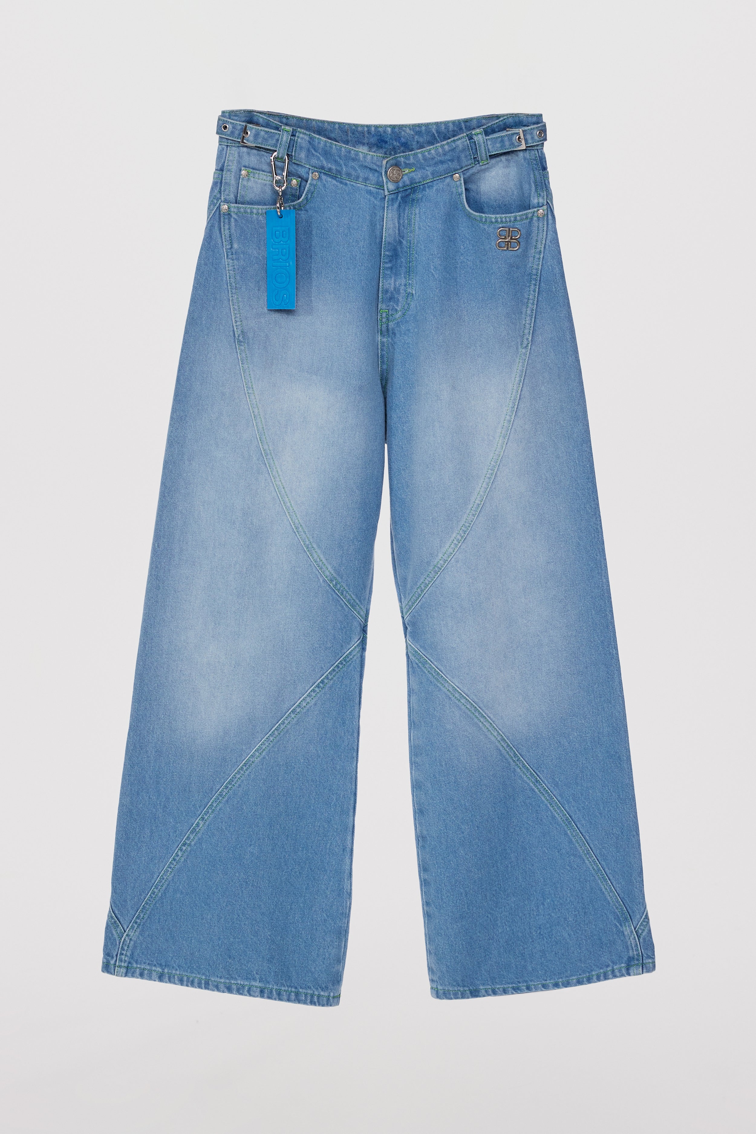 Wide-Leg Jeans mit geschwungener Nahtführung